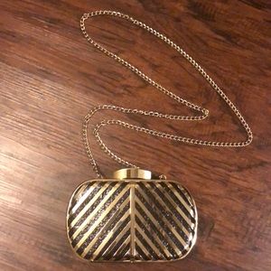 Black and Gold Pillbox Purse